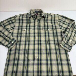 PANHANDLE SLIM Mens Sand Dune Plaid Long Sleeve Button‎ Down Shirt Western Sz M